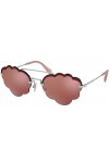 Miu Miu 0MU 57US Lunettes de Soleil, Silver/Pink, 58 Femme