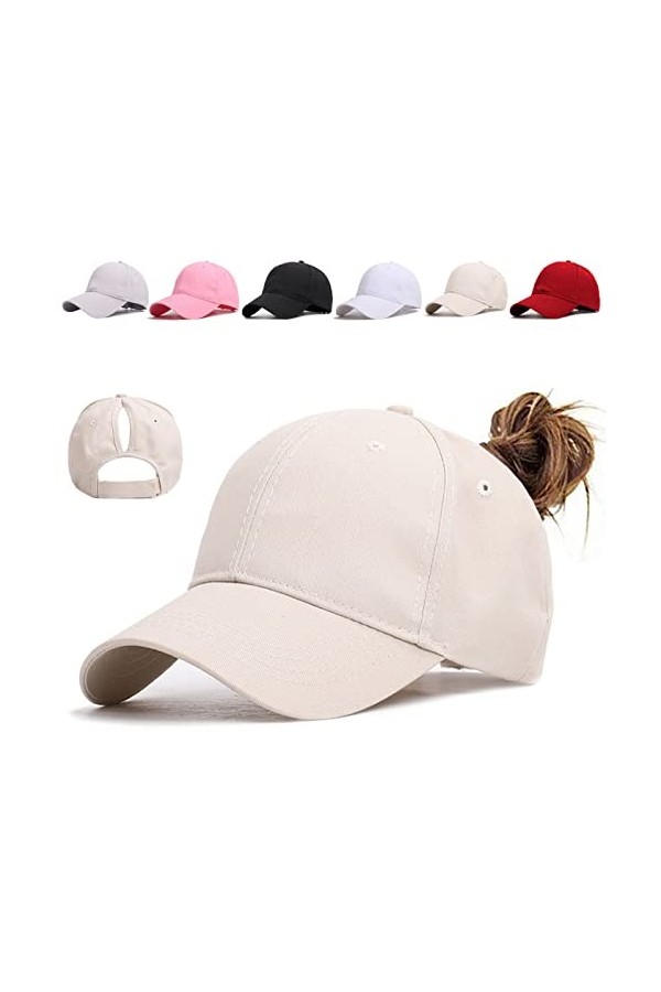Queue de Cheval Casquette de Baseball Coton Anti-Soleil Baseball Cap Hommes Femmes été Unisexe Réglable Casquettes de Basebal