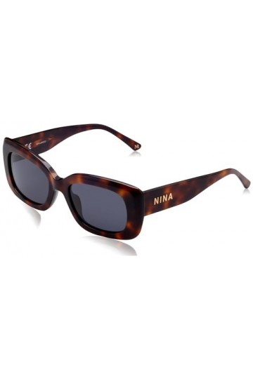 Nina Ricci Snr262 Lunettes de Soleil, Havana foncé Brillant, 53 Femme