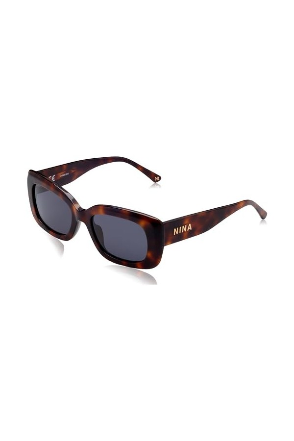 Nina Ricci Snr262 Lunettes de Soleil, Havana foncé Brillant, 53 Femme