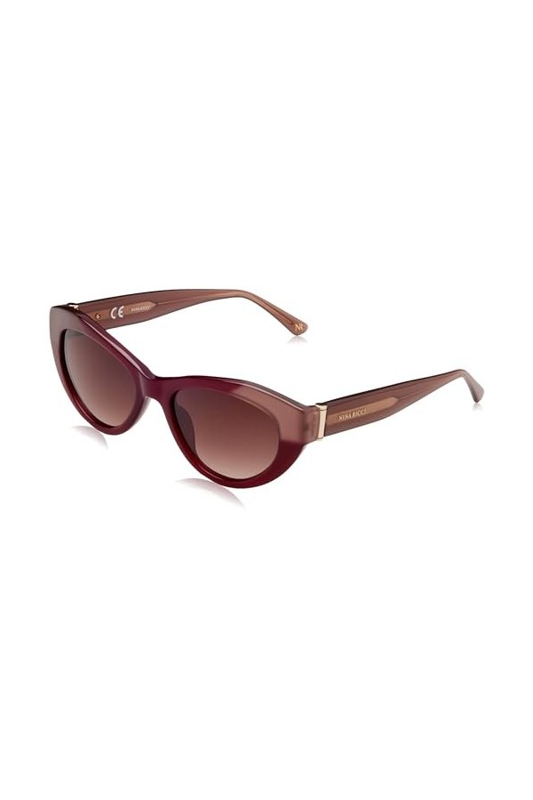 Nina Ricci Snr261 Lunettes de Soleil, Bordeaux Brillant, 53 Femme