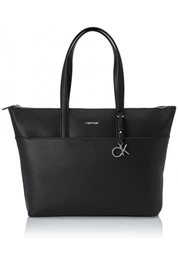 Calvin Klein Sac Femme Ck Must Shopper Large Fermeture Éclair, Noir Ck Black , Taille Standard