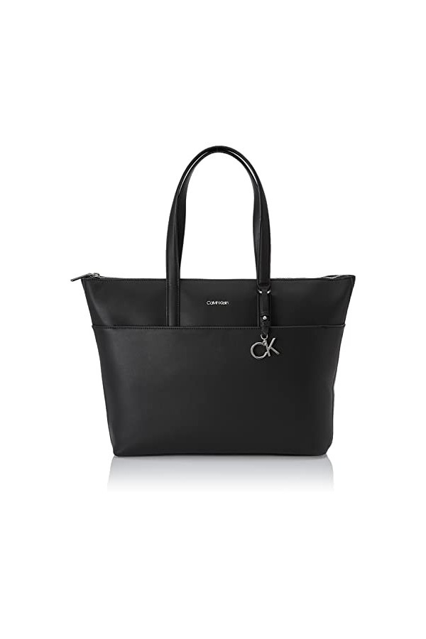Calvin Klein Sac Femme Ck Must Shopper Large Fermeture Éclair, Noir Ck Black , Taille Standard