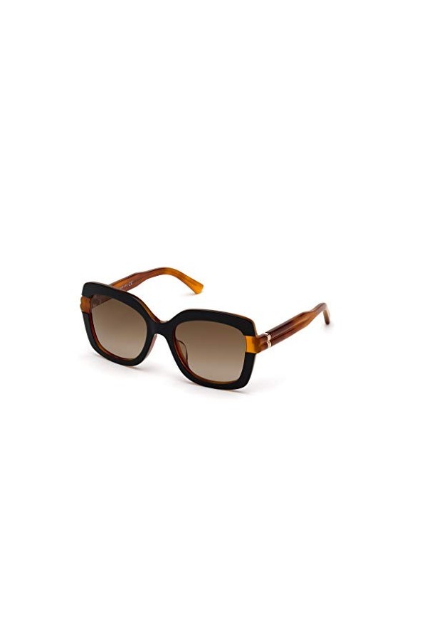 Bally Eyewear BY0020-H Lunettes de Soleil, Black/Other/Gradient Roviex, 55 Femme