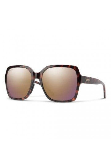 SMITH Mixte Flare Lunettes de Soleil, Miroir polarisé en Or Rose avec Tortue/Chromapop, Taille Unique