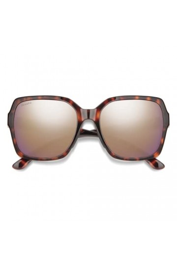 SMITH Mixte Flare Lunettes de Soleil, Miroir polarisé en Or Rose avec Tortue/Chromapop, Taille Unique