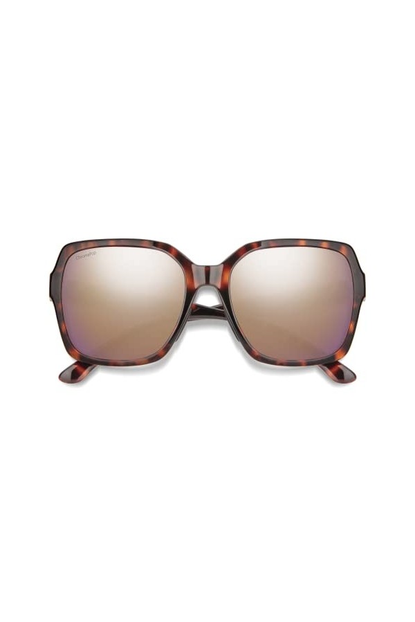 SMITH Mixte Flare Lunettes de Soleil, Miroir polarisé en Or Rose avec Tortue/Chromapop, Taille Unique