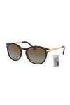 Michael Kors MK2023 Lunettes de soleil rondes pour femme + kit de lunettes gratuit, Tortue foncée/marron dégradé polarisé, 53