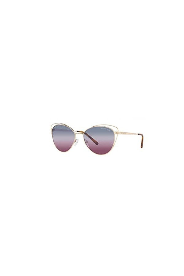 Michael Kors Rimini MK1117 Lunettes de soleil œil de chat pour femme + ensemble avec kit de lunettes iWear, Or clair / Chambr