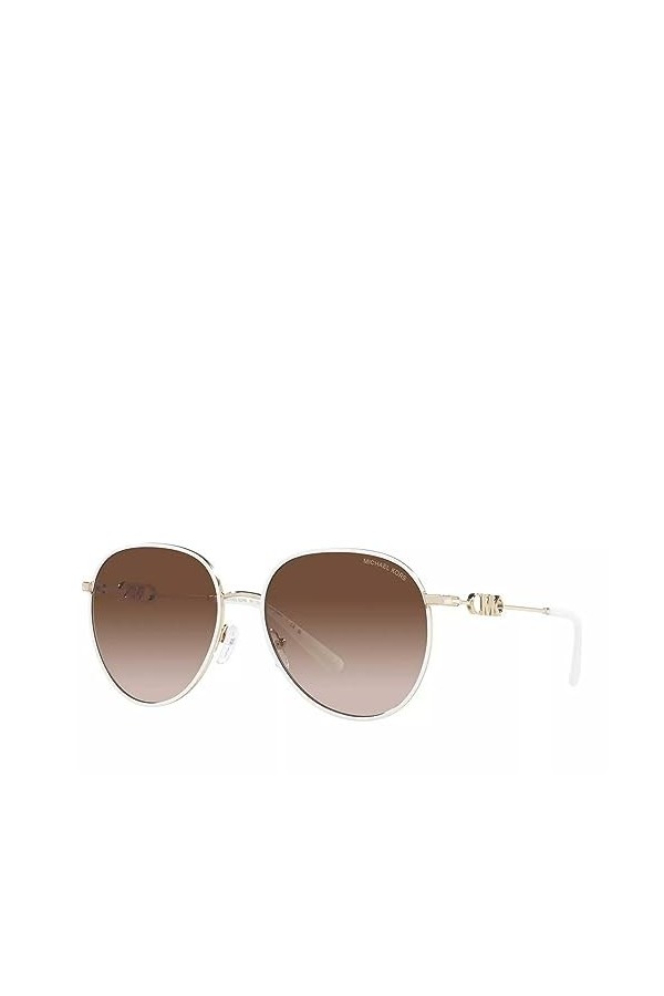 Michael Kors Lunettes de soleil pour femme - Monture or clair/blanc - Verres dégradés marron - 58 mm
