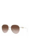 Michael Kors Lunettes de soleil pour femme - Monture or clair/blanc - Verres dégradés marron - 58 mm