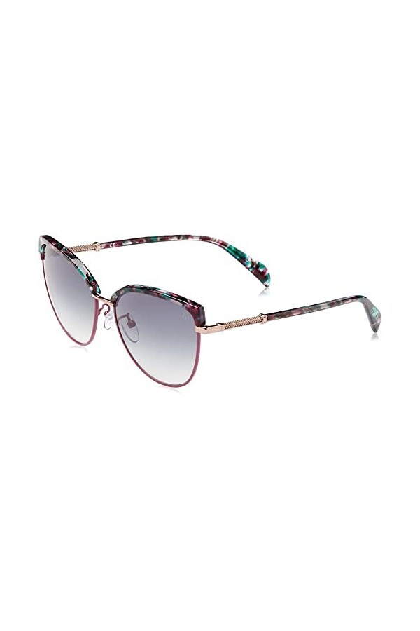 TOUS STO436 Lunettes Shiny Red Gold W/Coloured Parts, 57 pour femme, Shiny Red Gold W/Coloured Parts