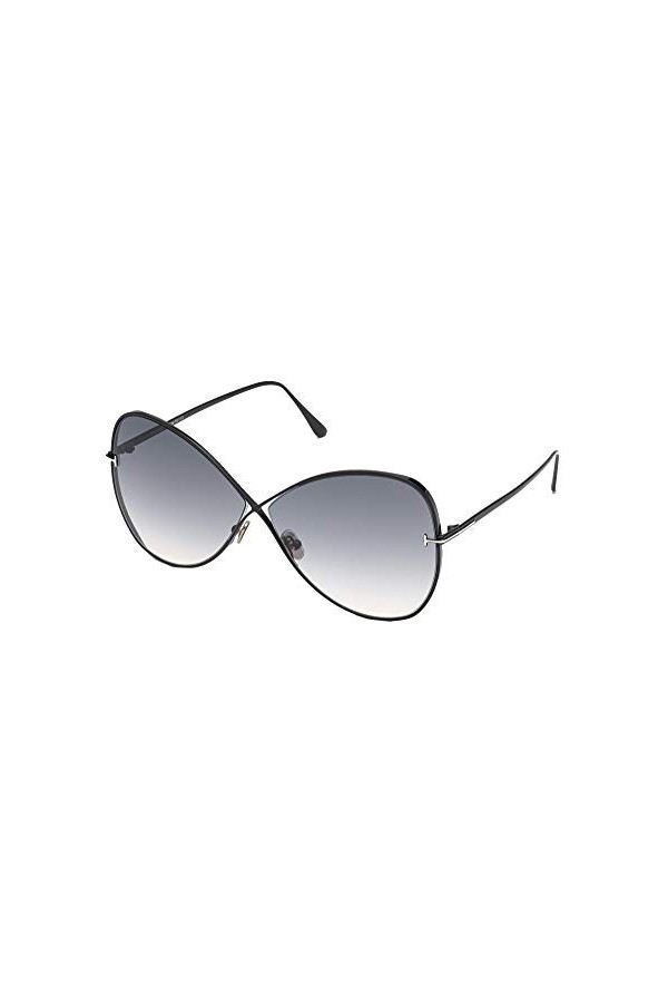 Tom Ford Lunettes de Soleil NICKIE FT 0842 Shiny Black/Dark Grey Shaded 66/9/135 femme