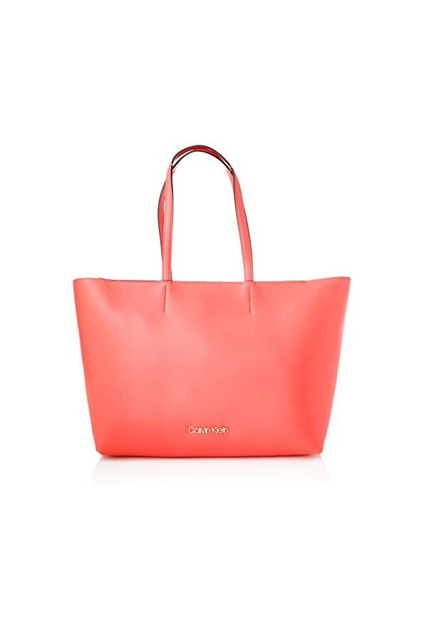Calvin Klein Ck Must Shopper Md Cav, Cabas femme, Rouge Coral , 1x1x1 cm W x H L 