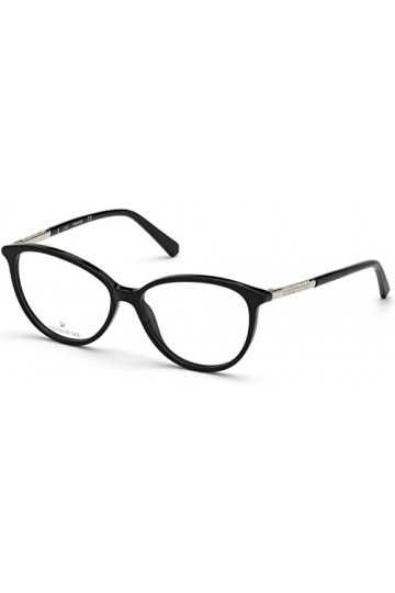 Swarovski SK5385-F Sunglasses, Shiny Black, 55 Femme