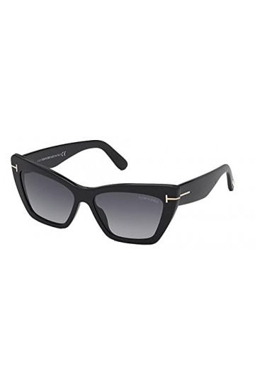 Tom Ford Lunettes de Soleil WYATT FT 0871 Shiny Black/Grey Shaded 56/15/140 femme