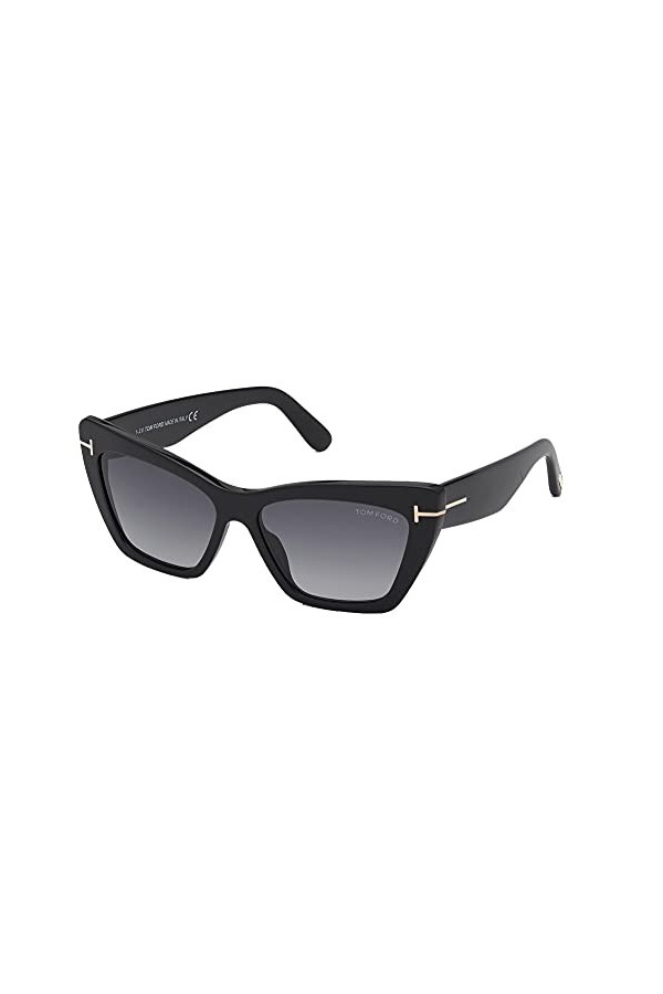 Tom Ford Lunettes de Soleil WYATT FT 0871 Shiny Black/Grey Shaded 56/15/140 femme