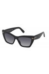 Tom Ford Lunettes de Soleil WYATT FT 0871 Shiny Black/Grey Shaded 56/15/140 femme