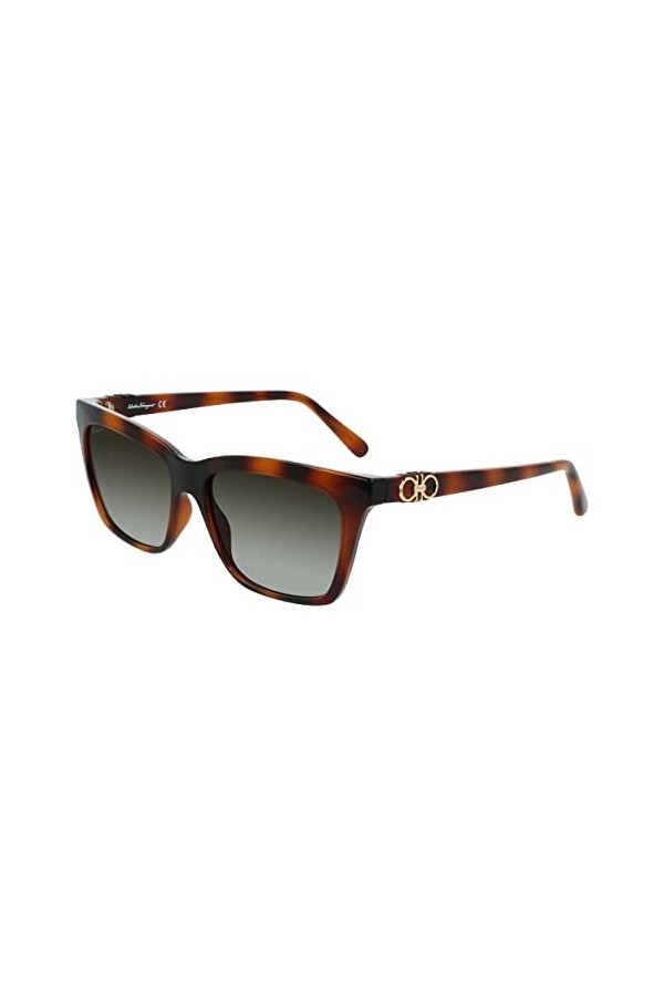 SALVATORE FERRAGAMO Sf1027s Lunettes de Soleil, Écaille, 55 Femme