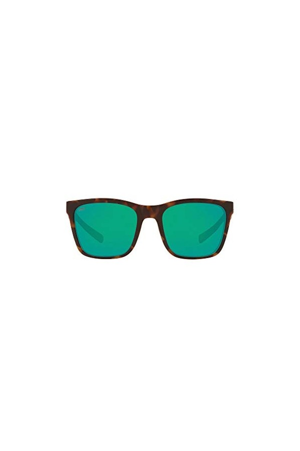 Costa Del Mar Lunettes de soleil polarisées Panga, Écaille brillante/blanc/écume de mer/vert miroir polarisé-580P, 56 mm