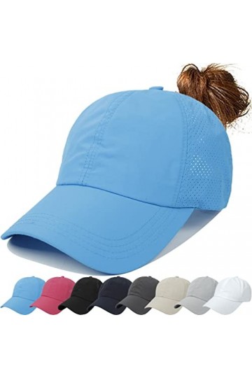 Queue de Cheval Casquette de Baseball Léger Réglable Séchage Rapide Casquette de Baseball pour Femme en Queue de Cheval Maill