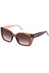 SALVATORE FERRAGAMO Sf1042s Lunettes de Soleil, Transparent/Marron, 55 Femme