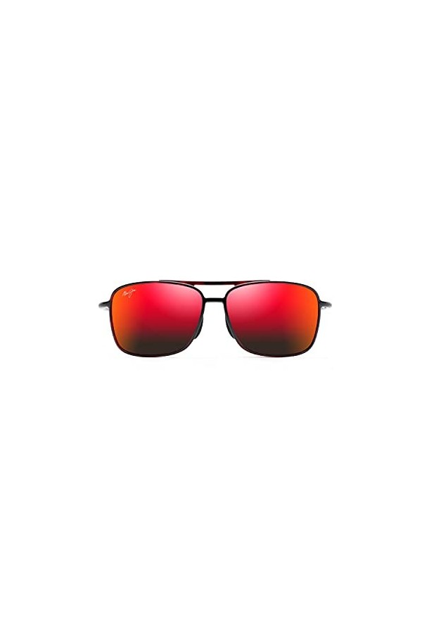 Maui Jim Kaupo Gap, Lunettes de Soleil Femme, Tortue Rouge/Noire, Lave hawaïenne, M