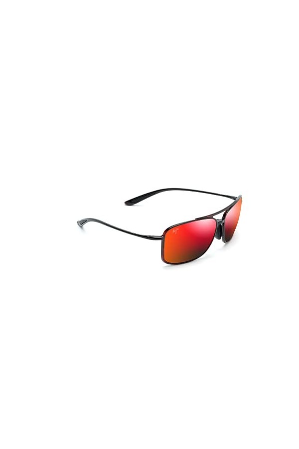 Maui Jim Kaupo Gap, Lunettes de Soleil Femme, Tortue Rouge/Noire, Lave hawaïenne, M
