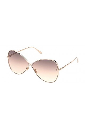 Tom Ford Lunettes de Soleil NICKIE FT 0842 Shiny Rose Gold/Brown Shaded 66/9/135 femme