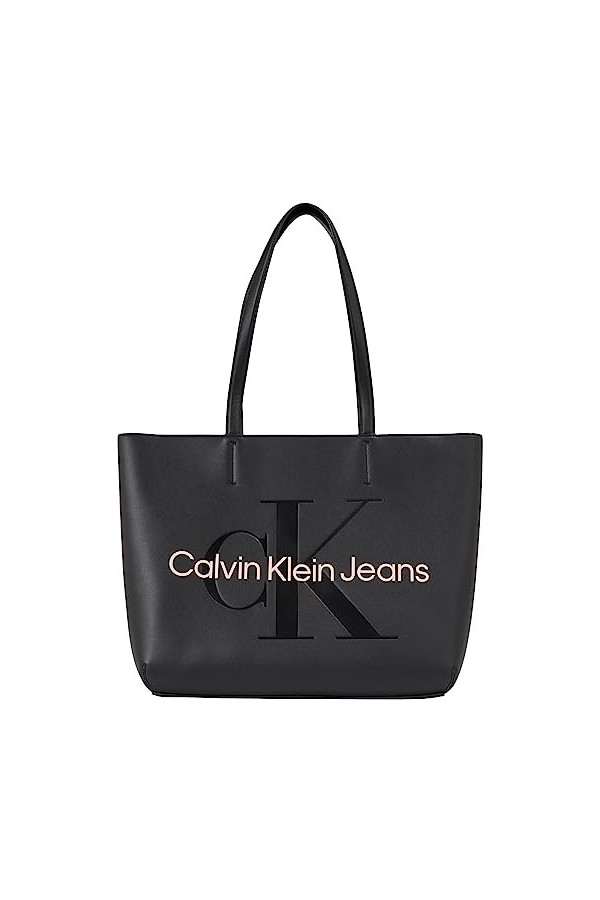 Calvin Klein Sculpted Shopper 29 Mono, Noir, Taille unique, Noir avec rose., Taille unique, Décontracté