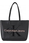 Calvin Klein Sculpted Shopper 29 Mono, Noir, Taille unique, Noir avec rose., Taille unique, Décontracté