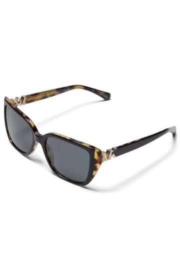 Michael Kors Lunettes de soleil Acadia rectangulaires pour femme, double couche, noir/ambre Tor, 55, Bi-couche Noir/Ambre Tor