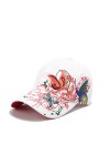 XibeiTrade Casquette de baseball pour femme - Motif papillon et fleur - Réglable et respirant, bleu, M