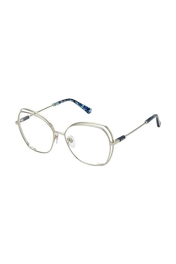 Nina Ricci Vnr311 Lunettes de Soleil, Or Clair Brillant, 55 Femme