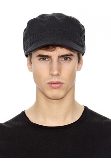Urban Basic Casquette Army Havanna Coton Cuba Boucle en métal Small Noir