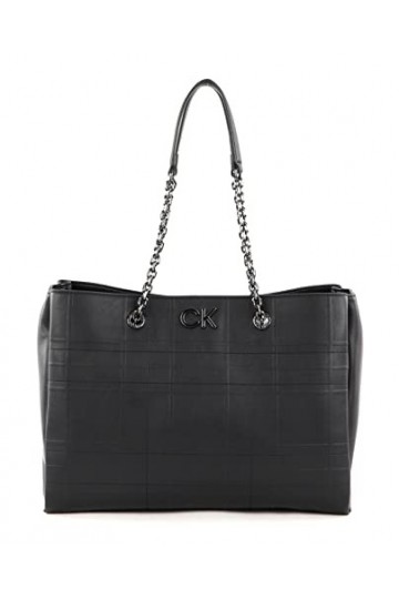 Calvin Klein Re-Lock Tote Quilt CK Black