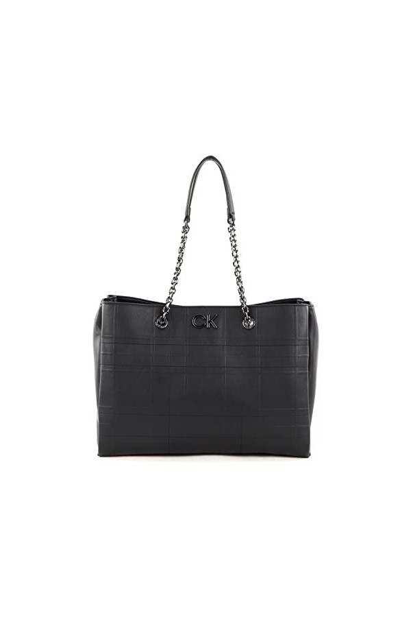 Calvin Klein Re-Lock Tote Quilt CK Black