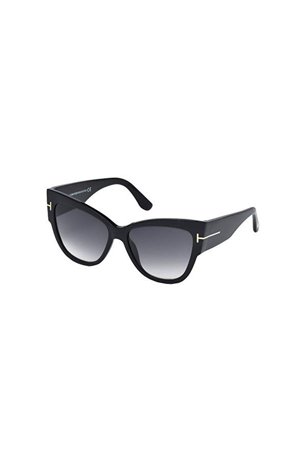 Tom Ford FT0371 01B 57 Montures de Lunettes, Noir Nero Lucido/Fumo Grad , Femme