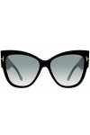 Tom Ford FT0371 01B 57 Montures de Lunettes, Noir Nero Lucido/Fumo Grad , Femme