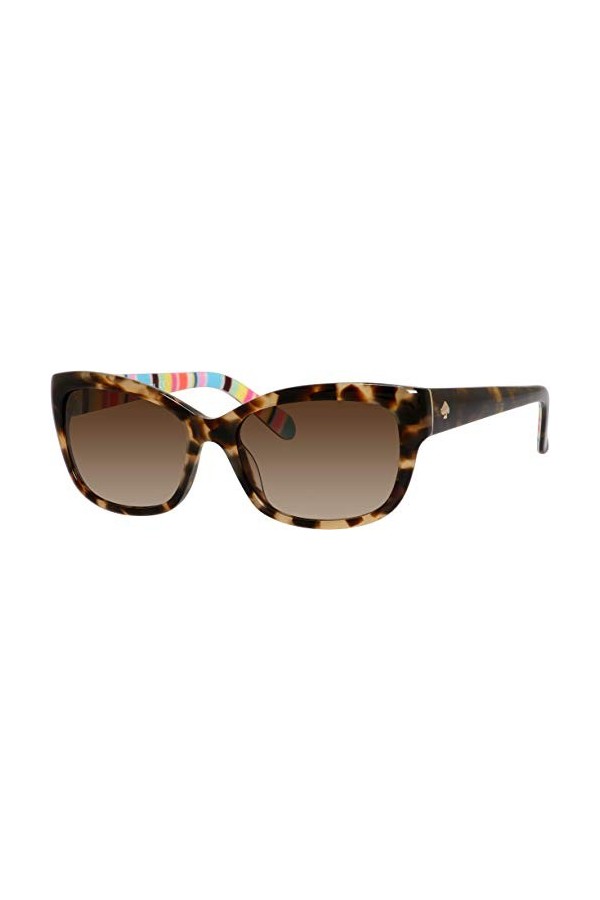 Kate Spade Johanna/S Lunettes de soleil rectangulaires pour femme + kit de lunettes, Camel Tortoise Tripe / Marron dégradé, 5