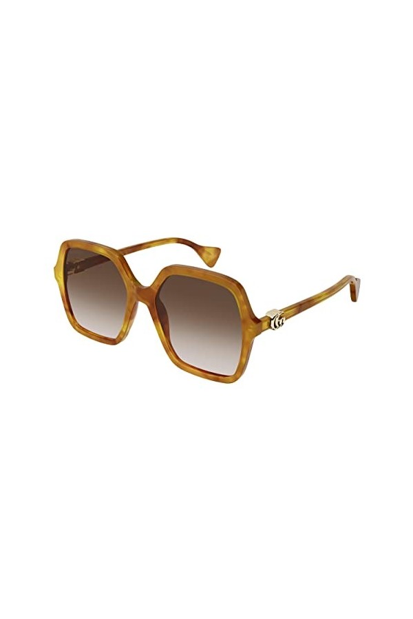 Lunettes de Soleil Gucci GG1072S Light Brown/Brown Shaded 56/19/145 femme