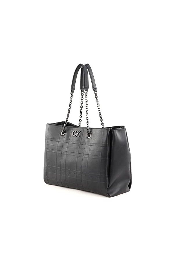 Calvin Klein Re-Lock Tote Quilt CK Black