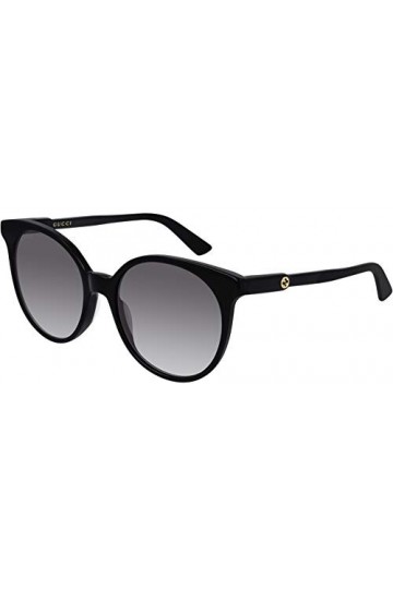 Gucci GG0488S-001-54 Lunettes de Soleil, Schwarz Glänzend, 54.0 Mixte Adulte
