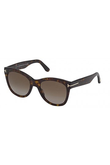 Tom Ford Lunettes de Soleil WALLACE FT 0870 Dark Havana/Brown 54/20/140 femme