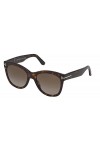 Tom Ford Lunettes de Soleil WALLACE FT 0870 Dark Havana/Brown 54/20/140 femme