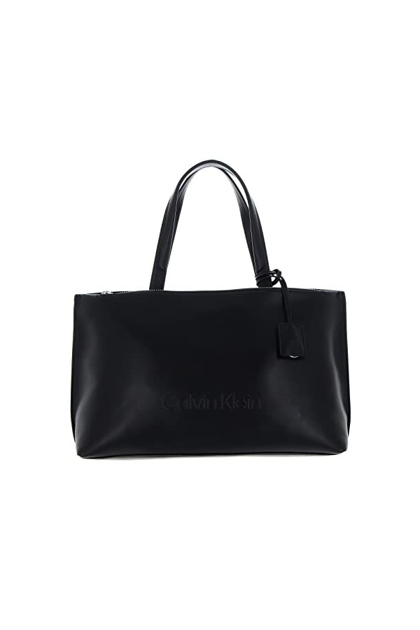 Calvin Klein Sac Femme Ck Set Shopper Md Similicuir, Noir Ck Black , Taille Standard