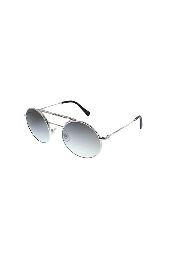 Miu Miu 0MU 52VS Lunettes de Soleil, Silver/Grey Shaded, 50 Femme