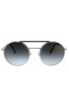 Miu Miu 0MU 52VS Lunettes de Soleil, Silver/Grey Shaded, 50 Femme