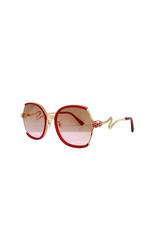 ADOPAC Ensemble de lunettes de soleil ovales en acétate de métal à grande monture pour femmes, monture de lunettes de voyage 