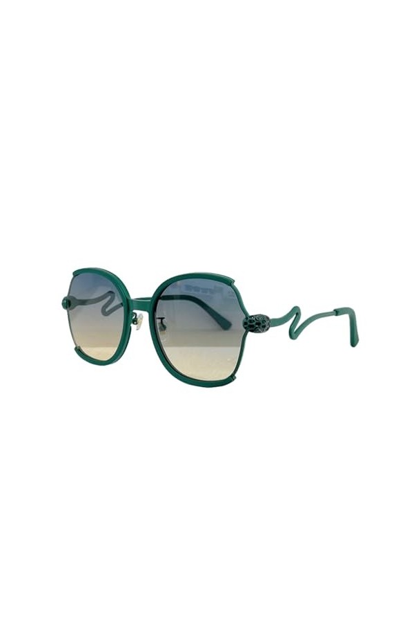 ADOPAC Ensemble de lunettes de soleil ovales en acétate de métal à grande monture pour femmes, monture de lunettes de voyage 